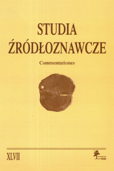 Studia Źródłoznawcze = Commentationes T. 47 (2009)