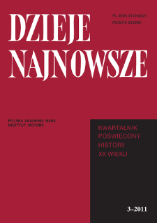 Dzieje Najnowsze : [kwartalnik poświęcony historii XX wieku] R. 43 z. 3 (2011), Studia i artykuły