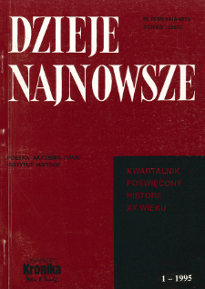 Dzieje Najnowsze : [kwartalnik poświęcony historii XX wieku] R. 27 z. 1 (1995), Artykuły recenzyjne i recenzje