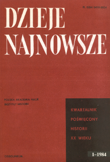 Dzieje Najnowsze : [kwartalnik poświęcony historii XX wieku] R. 16 z. 1 (1984), Artykuły recenzyjne i recenzje