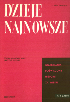 Dzieje Najnowsze : [kwartalnik poświęcony historii XX wieku] R. 22 z. 1-2 (1990), Artykuły recenzyjne i recenzje
