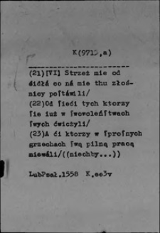 Kartoteka Słownika polszczyzny XVI w.; Źr&oacute;dła LubPsal, OpUrb, BielSat b. n. os.