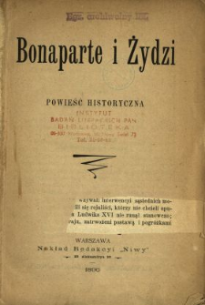 Bonaparte i Żydzi : powieść historyczna.