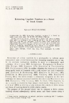 Estimating ungulate numbers in a forest by track counts