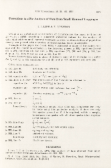 Corrections to "The analysis of data from small mammal trappings"