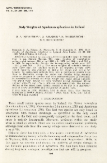 Body weights of Apodemus sylvaticus in Iceland