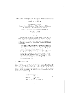 On some average case analysis results of the set packing problem