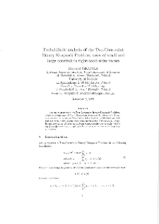 Probabilistic analysis of the Two-Constraint Binary Knapsack Problem : cases of small and large constraints right-hand-sides values