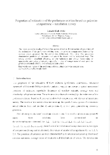 Properties of estimators of the preference relation based on pairwise comparisons &ndash; simulation survey