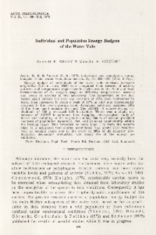Individual and population energy budgets of the water vole