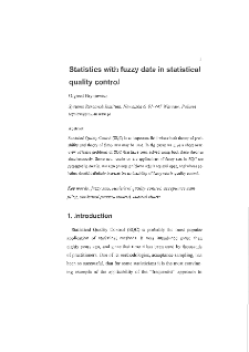 Statistics with fuzzy data in statistical quality control