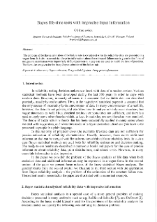 Bayes life-time tests with imprecise input information