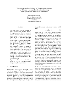 User-preferred solutions of fuzzy optimisation problems - an application in choosing user-preferred inspection intervals