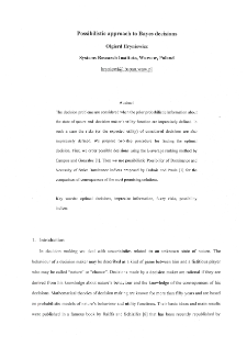 Possibilistic approach to Bayes decisions