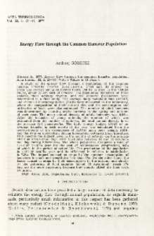 Energy flow through the common hamster population