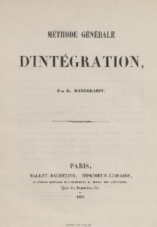 M&eacute;thode g&eacute;n&eacute;rale d'int&eacute;gration