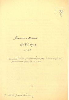 Konwersatorium estetyczne : Protokoły z 19 posiedzeń (10 października 1935 - 18 czerwca 1936)