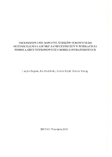 Prognozowanie dopływu ściek&oacute;w surowych do oczyszczalni i ładunku zanieczyszczeń w ściekach za pomocą sieci neuronowych i modeli operatorowych * Prognozowanie wybranych wskaźnik&oacute;w jakości na dopływie do oczyszczalni metodami data mining