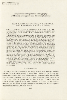 Comparisons of population demography of Microtus ochrogaster and M. pennsylvanicus