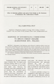 Response of entomofauna communities to spruce forest decline (Karkonosze Mts., Poland)