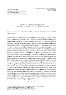 Tzw. akcja UN-owska (1954?&ndash;1970?) &ndash; projekt, przebieg, efekty, pr&oacute;ba oceny