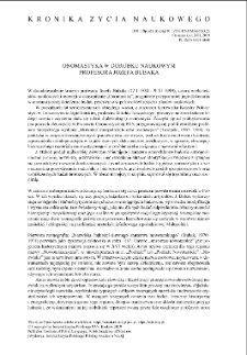 Onomastyka w dorobku naukowym profesora J&oacute;zefa Bubaka