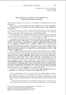 Dialektologia w pracach naukowych profesora J&oacute;zefa Bubaka