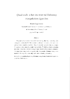 Quad-walk : a fast incremental Delaunay triangulation algorithm