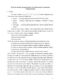 Wybrane metody agregacji grafu i ich zastosowania w systemach transportowych