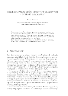 Sieci komparator&oacute;w obiekt&oacute;w złożonych : uczenie struktury