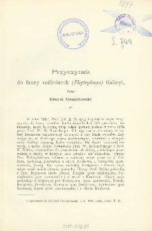 Przyczynek do fauny rośliniarek (Phytophaga) Galicyi