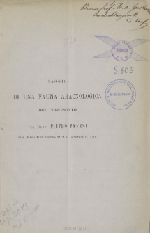 Saggio di una fauna aracnologrica del Varesotto