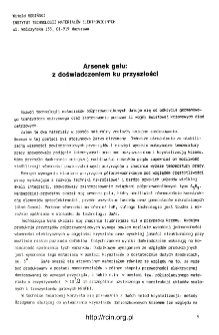 Arsenek galu : z doświadczeniem ku przyszłości = Gallium arsenide: with experience towards future