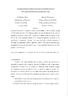 An approximate optimal economic inspection interval for a process with finite production runs
