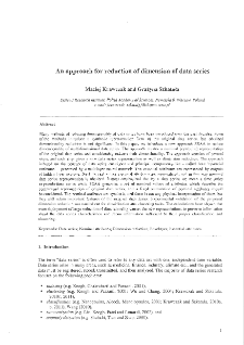 An Approach for Reduction of Dimension of Data Series