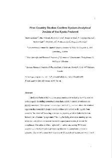 First country studies confirm system-analytical doubt of the Kyoto Protocol