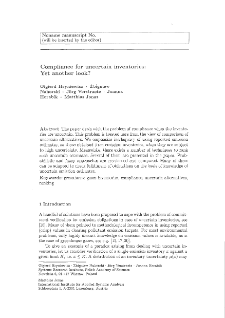 Compliance for Uncertain Inventories: Yet Another Look?