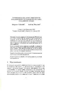 Interpretacja ocen zmiennych parametr&oacute;w estymowanych jako parametry stałe