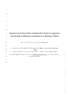 Exposure and intra-urban variation of emission-to-exposure relationship to different air pollutants in Warsaw, Poland