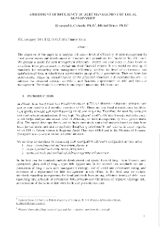Assessment of efficiency of debt management by local government
