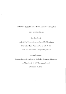 Recovering gradients from surface integrals and applications