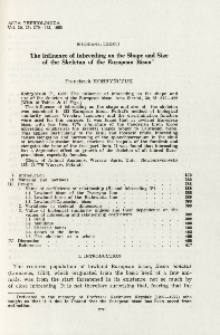 Bisoniana LXXXVI. The influence of inbreeding on the shape and size of the skeleton of the European bison