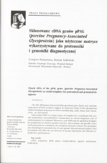 Cloned cDNA of the pPAG genes (porcine Pregnancy-Associated Glycoprotein) as useful templates for proteomical and genomical diagnoses