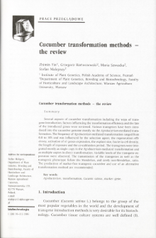 Cucumber transformation methods - the review