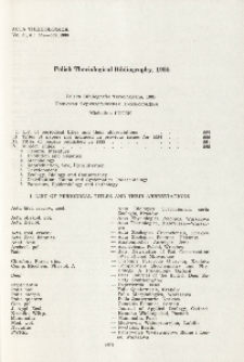 Polish Theriological Bibliography, 1985