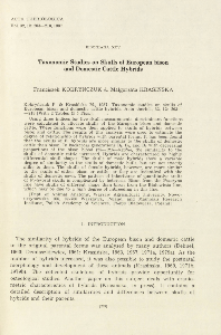 Bisoniana XCV. Taxonomic studies on skulls of European bison and domestic cattle hybrids