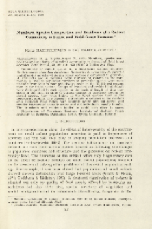 Numbers, species composition and residency of a rodent community in forest and field-forest ecotones
