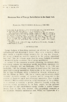 Maximum rate of energy assimilation in the bank vole