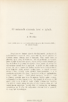 O zmianach ciśnienia krwi w żyłach