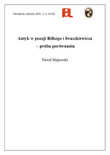 Antyk w poezji Rilkego i Iwaszkiewicza &ndash; pr&oacute;ba por&oacute;wnania